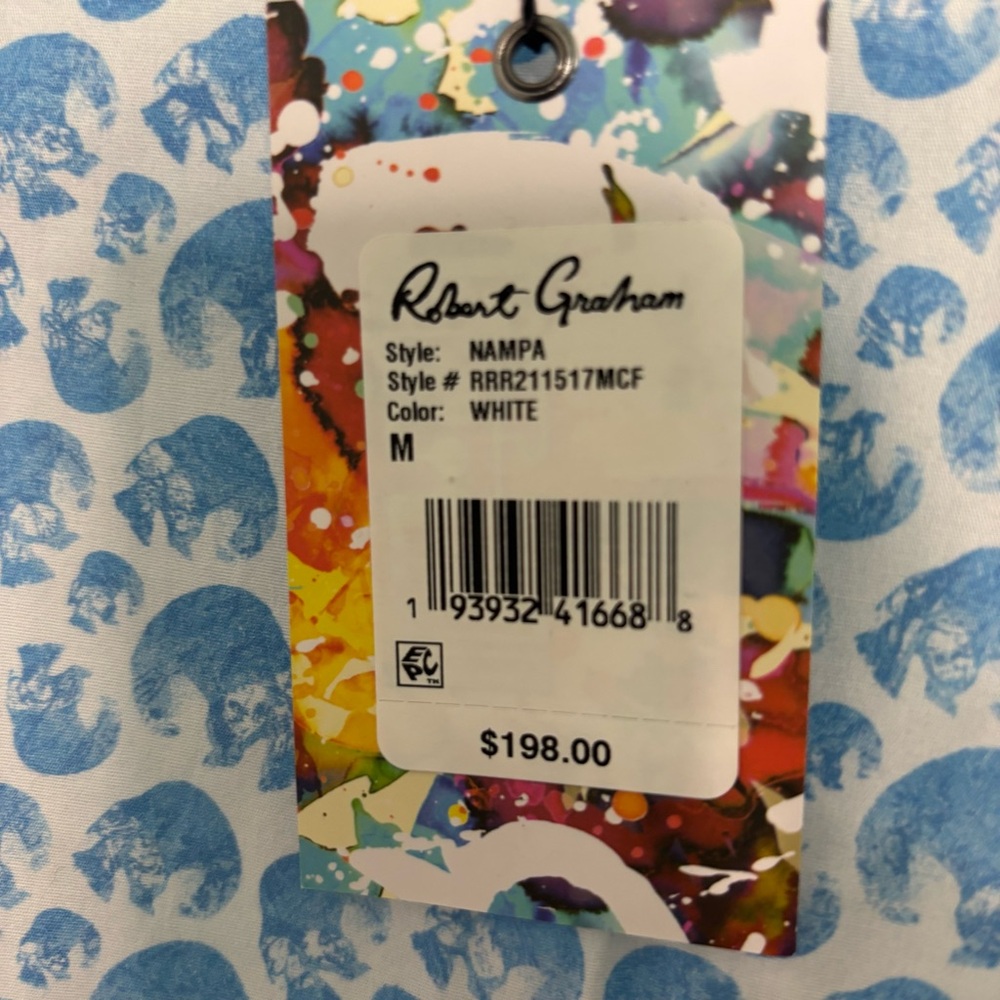 Robert Graham Blue and White Patterned Shirt - Picture 3 of 4